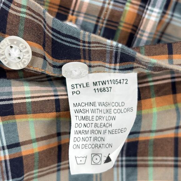 Cinch Mens Button Down Shirt Size XXL Brown Plaid Western Cowboy Contrast Cuff - Picture 14 of 14